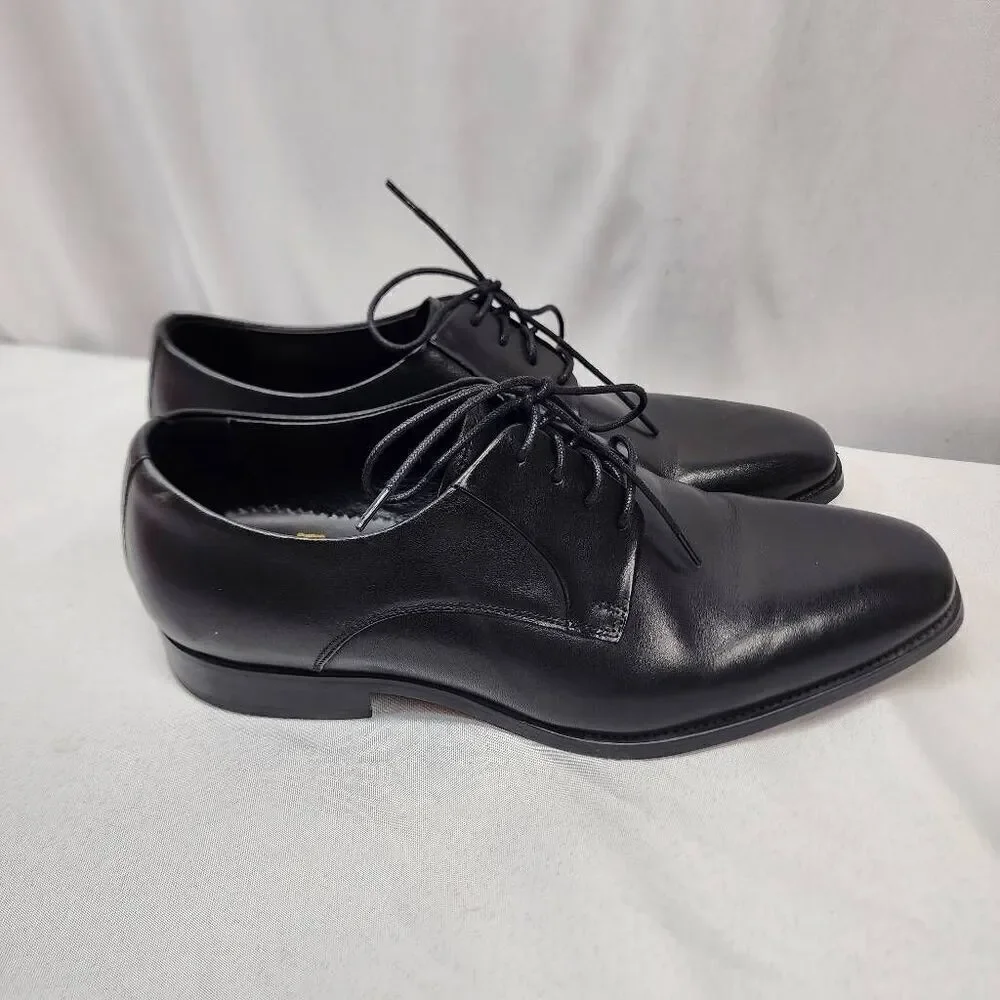 GIFENNSE Men's 10.5 Leather Lace up Leather Lined Perforated Dress Oxfords Shoes